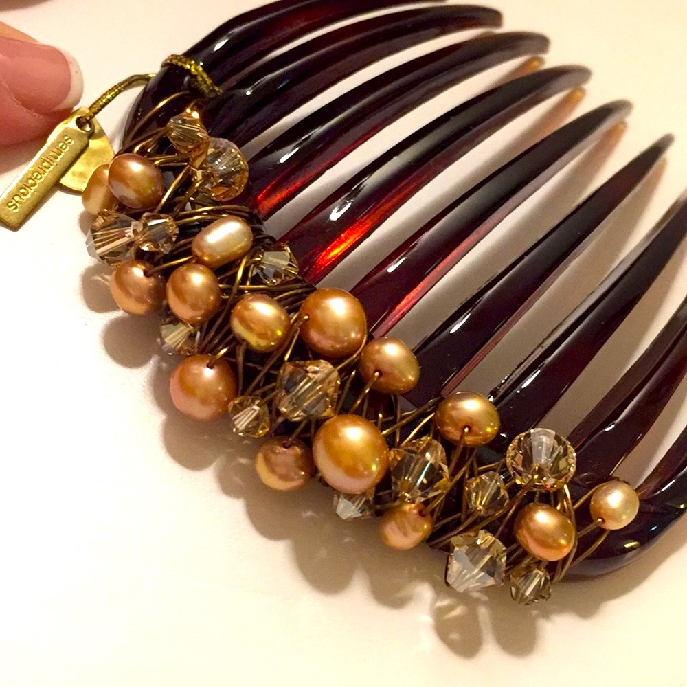 Colette Malouf Pearls & Crystal Hair Comb